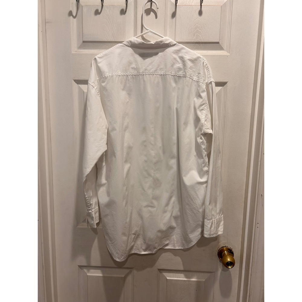 Lauren Ralph Lauren Womens XL White Cotton Button Down Shirt Long Sleeve Logo - Picture 5 of 6